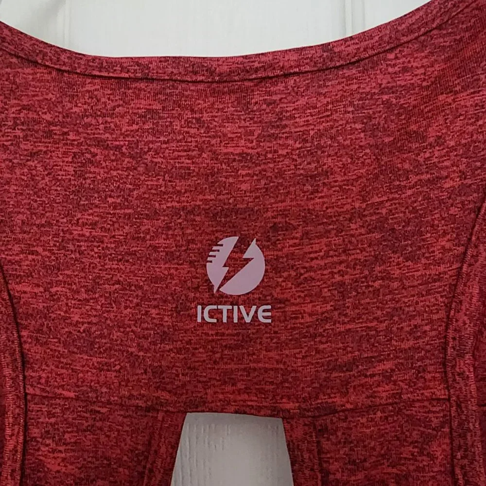 ICTIVE Burgandy Loose Fit Yoga Top Workout Tank Backless Sleeve | XL - Picture 4 of 6